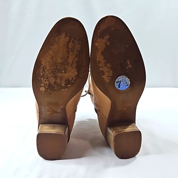A Tan Leather Womens Boots Size 38 - Picture 6 of 8